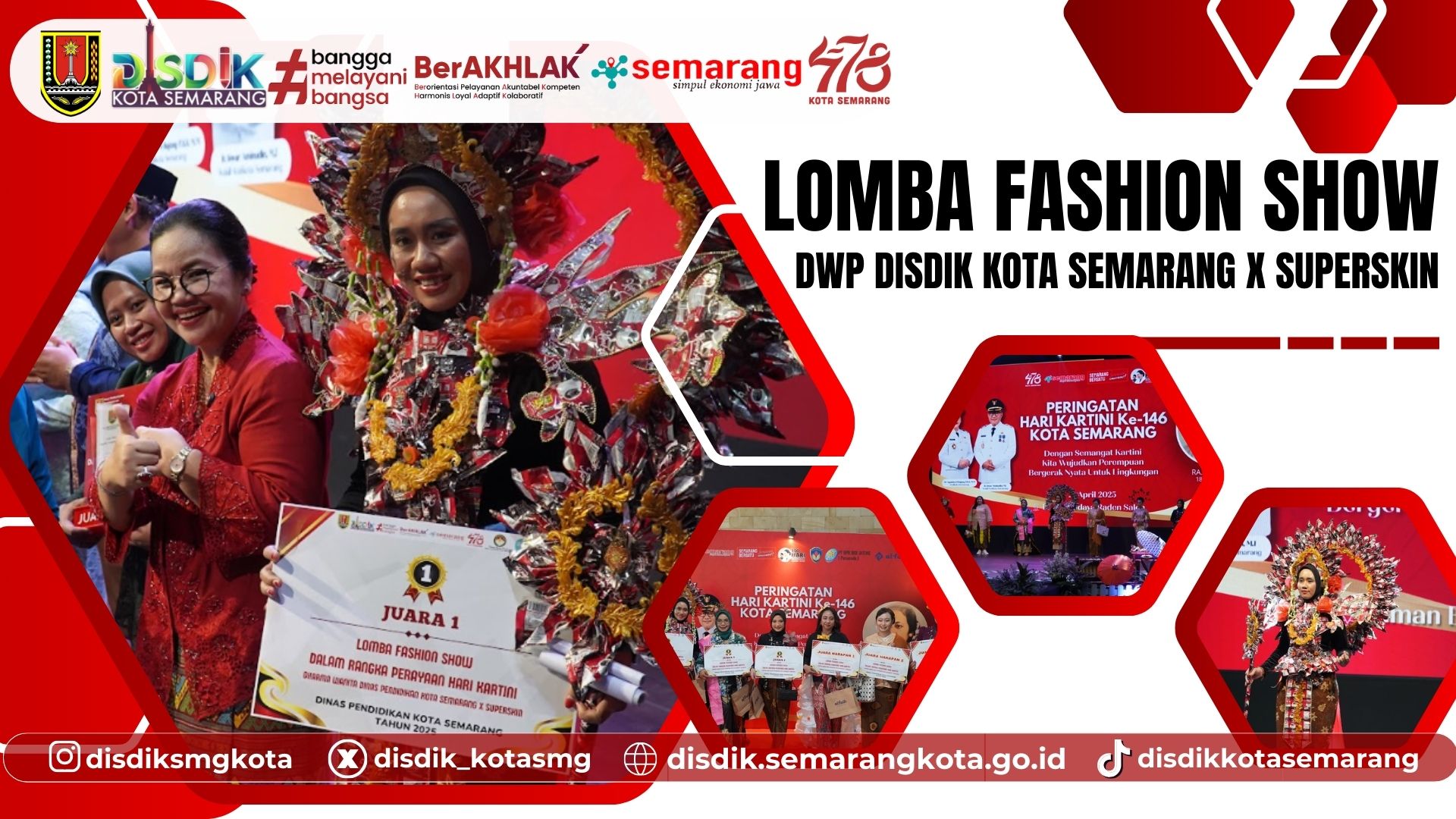 Meriah! Lomba Fashion Show DWP Dinas Pendidikan Kota Semarang x Superskin Warnai Panggung Taman Budaya Raden Saleh
